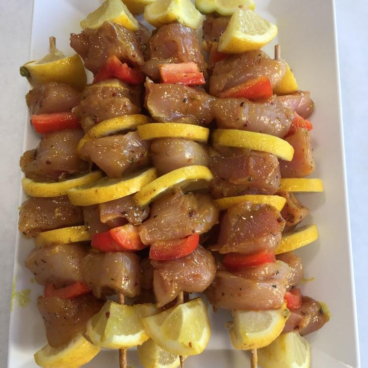 Brochette de dinde romarin citron